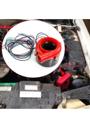 Evrensel Araba Sahte Döküm Elektronik Turbo Blow Off Hooter Vana Analog Ses Bov Elektronik Tahliye Vanası Kırmızı