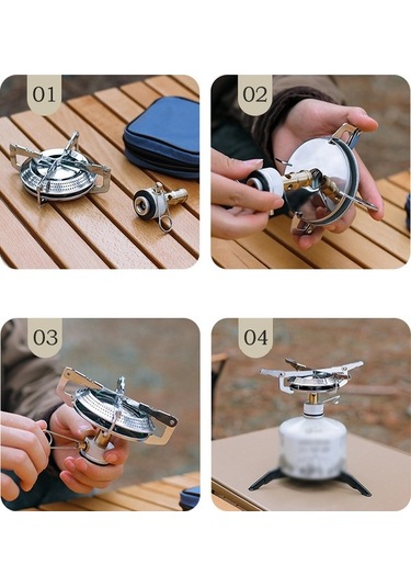 Pazly Pratik Kamp Ocağı Başlığı - Ayarlanabilir Alev, Kolay Kurulum, Çok Amaçlı Gümüş Paslanmaz Çelik, 180mm Açık Çap Gümüş