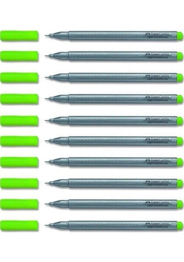 Faber-castell Grip Fineliner 0.4 Uç Keçeli Kalem Açık Açık Yeşil 10 Adet