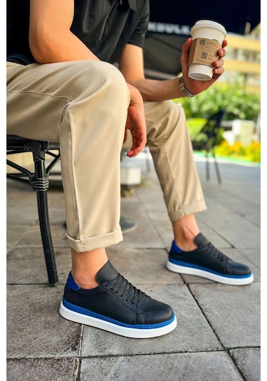 Ch979 - Santoni Gbt Spor Erkek Ayakkabı Sıyah/mavı Çok Renkli