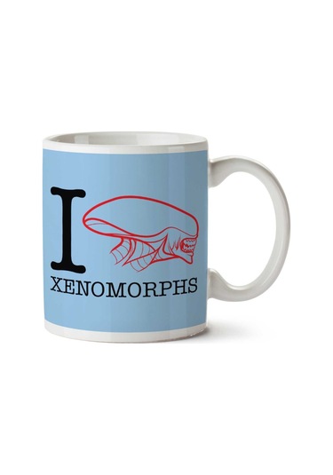 Alien I Heart Xenomorphs İki Tarafı Baskılı Kupa Bardak