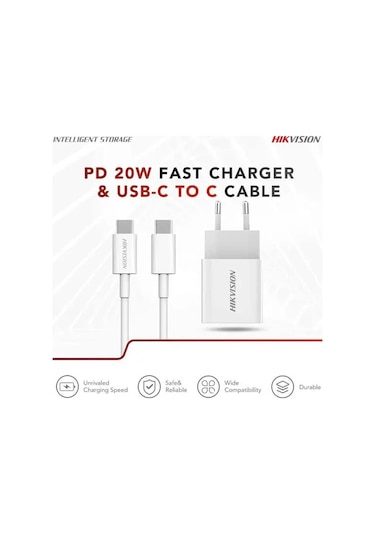 HIKVISION Type-C Şarj Aleti 20W Hızlı Şarj 3A 1 Metre Usb Kablo