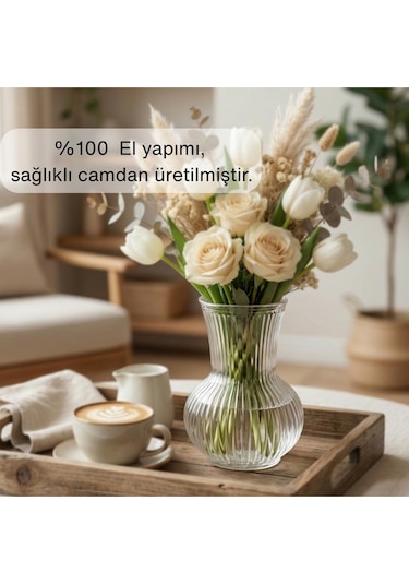 Selen Concept Pure Model Cam Küçük Boy Vazo Şeffaf