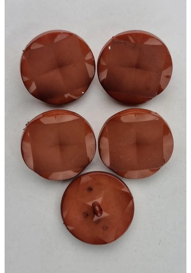 Büyük Akrilik Kare Desenli Yuvarlak Taba Kaban Çeket Hırka Yelek Düğmesi 5 Adet