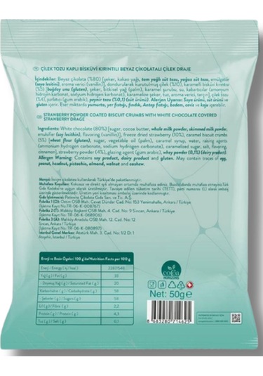 Beyaz Çikolatalı Çilekli Cheesecake Çilek Draje, 50g