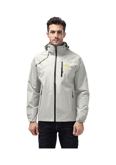 Erkek Tek Katmanlı Açık Hava Spor Ceket Fildişi Beyazı Fildişi Beyazı