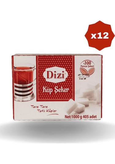 Dizi Küp Şeker 405'li 1000 Gr - 12 Adet