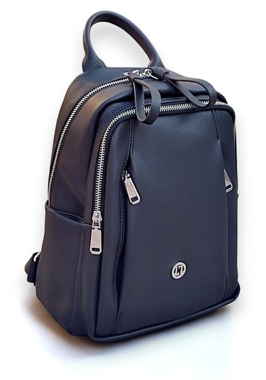 Çantachım Kadın Deri Sırt Çantası Çok Gözlü Siyah