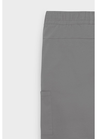 Ac&Co / Altınyıldız Classics Erkek Grı Standart Fit Normal Kesim Pamuklu Cepli Örme Şort Gri