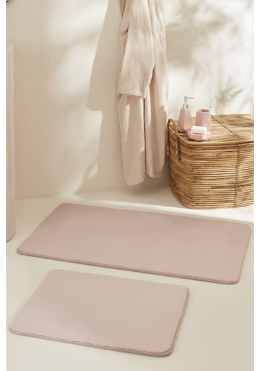 Karaca Home Feather 2'li Banyo Paspası Pudra