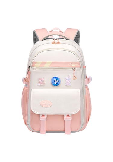Yeni Ortaokul Lise Kız Minimalist Okul Çantası Büyük Kapasiteli Buzdolabı Kapısı Çocuk Omuzları Pembe Pembe