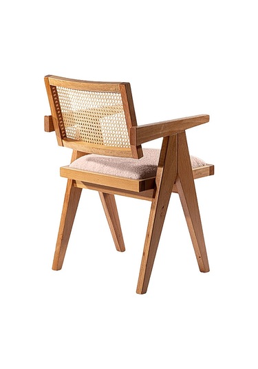 Luna Pergel Hazeranlı Model Hasırlı Natural Ahşap Sandalye Natural - Krem