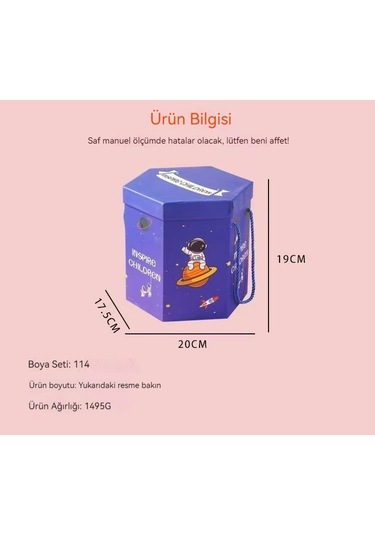 Ikkb Yeni Altıgen Kutu 114 Adet Güzel Hediye Kutusu Boyama Renkli Çubuk Çocuk Suluboya Kalem Seti Gökkuşağı Pegasus Desen