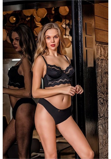 Bralet Sütyen Külot Takım Siyah Mgp31621 Siyah