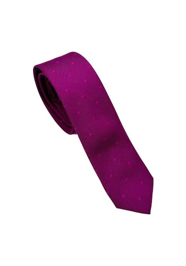 Brianze Açık Mor Puantiye Desen Slim Kravat Açık Mor