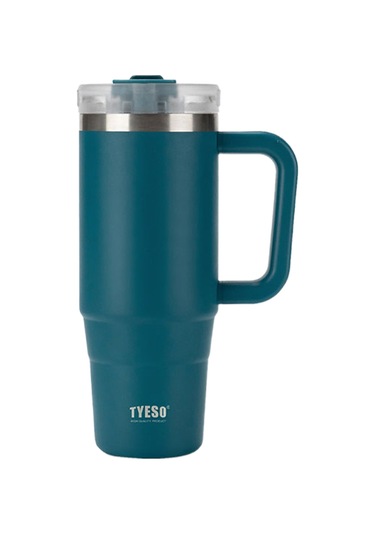 Tyeso Qq Termos Sızdırmaz Pipetli Çift Duvarlı Vakumlu 900ml TS-8866PM Petrol
