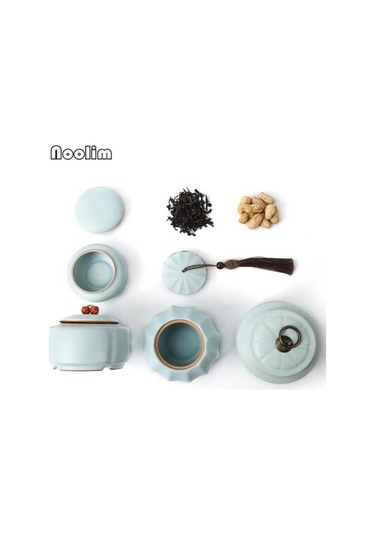 Pazly El Yapımı Porselen Çay Caddy, Seramik Mühürlü Baharat Kavanoz, Kapaklı Gıda Konteyner, Teneke Kutu C Modeli Diğer