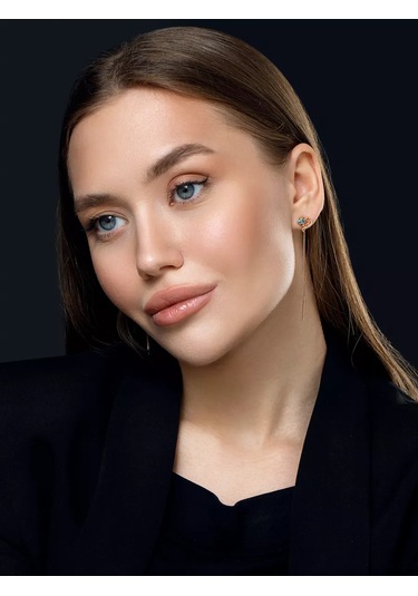 Sılver Whale Taşlı Uzun Zirkon Kuyruklu Gümüş Küpe 216920133 Altın