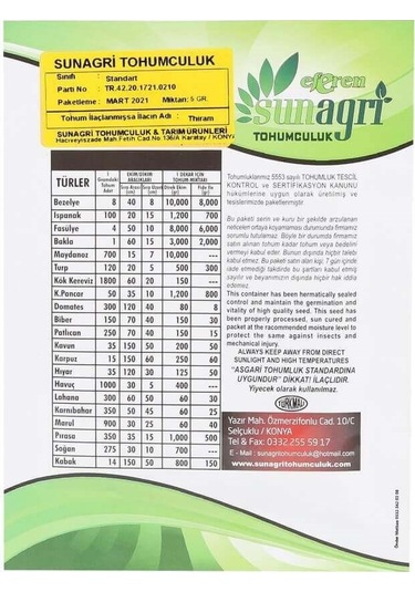 SunaGRi Sera Demre Sivri Biber Tohumu