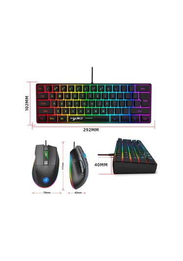 Wezone Oyun Klavye Ve Fare Seti - 61 Tuşlu Ultra Kompakt, Rgb Işık Efektleri, 7200 Dpı Ayarlı, Makro Programlama, Ergonomik Tasarım Diğer