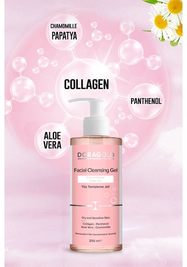 Doragold Kuru ve Hassas Ciltler İçin Yüz Temizleme Jeli 250 ML