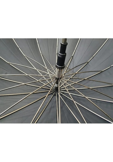 Snotline 16 Çelik Telli Premium Protokol Ahşap Saplı Şemsiye Siyah