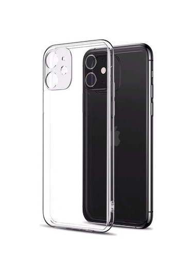 Apple Uyumlu iPhone 12 Mini Kamera Korumalı 3D Şeffaf Kılıf