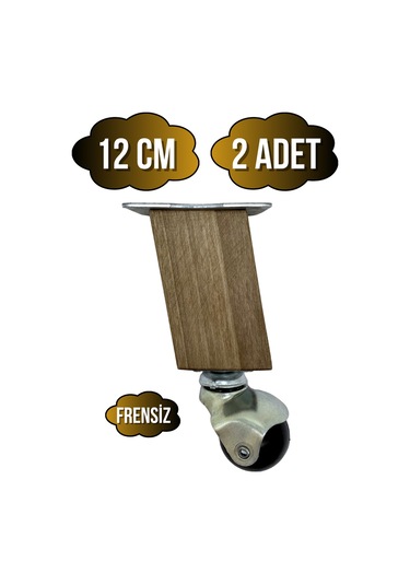 Kale Ahşap Eğimli Top Tekerli Ayak Mobilya Sehpa Tekerli Ayağı 12cm 2 Adet K. Ceviz Ceviz Ağacı Ceviz