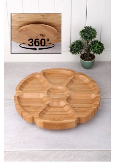 7 Bölmeli 25 Cm Dönerli Bambu Sunum Royaleks-bls Ds7-2525 Renkli