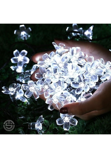 Technosmart 30 Ledli Solar Çiçekli Beyaz Işık Bayçe Aydınlatma De