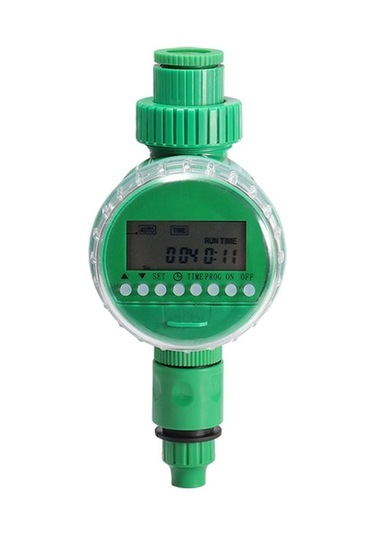 Yeşil Otomatik Sulama Kontrol Cihazı - Zamanlayıcı, İngilizce Desteği, Pil Dahil Değil