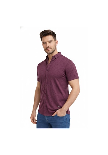 Baglan Erkek Dügmeli Polo Yaka Tişört R4310 Bgl-st02771 Mürdüm