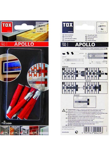 Tox Apollo Çok Amaçlı Vidalı Dübel 8X60 Mm