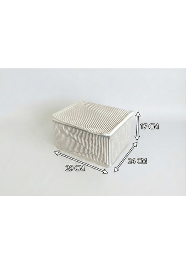 4'lü Gri Çizgili Çorap Hurcu Çok Amaçlı Dolap Içi Ve Çekmece Içi Düzenleyici 29x24x17 Cm Gri - Beyaz