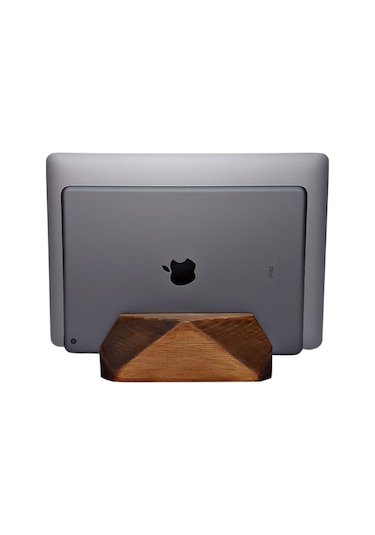 laptop stand - ahşap dikey laptop standı Ceviz