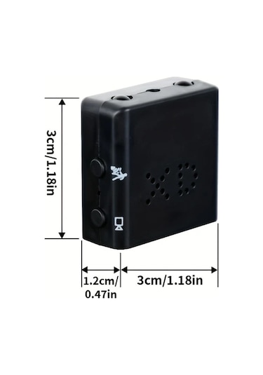 Xuweiwei Black Twopcs Mini Kamera Seti: Sd Destekli Ev Bebek Kedi Nöbetçi Kamera Hareket Algılama Dahili Pil