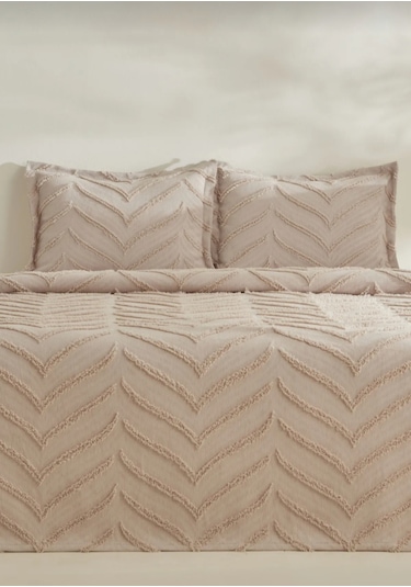 Merve 3 Parça Çift Kişilik Yatak Örtüsü Bej