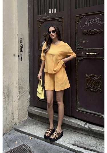 Supplierby Freesia Regular Tişört Takım 9348-08 Hardal