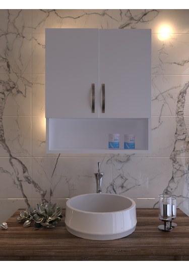Modern Banyo Üst Modül Beyaz