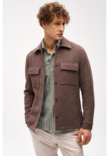 Erkek Kahve Slım Fıt / Dar Kalıp Std Ceket-16411 Kahve