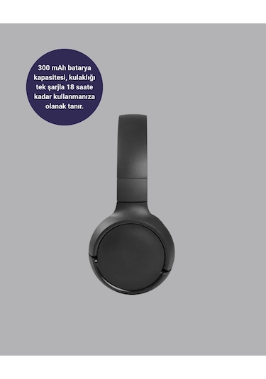 Ceylan Adam Bluetooth 5.0 Siyah Kablosuz Kulaklık 18 Saat Batarya Katlanabilir Tasarım