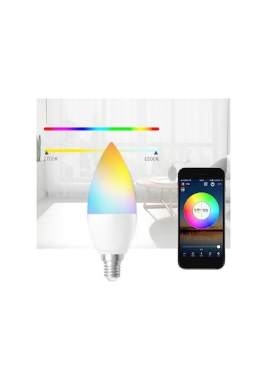 Vkemall Led Işık E14 Akıllı Ampul Led Akıllı Mum Ampul 5w Rgb+ww+cw Tuya Alexa Google Home Uzakta