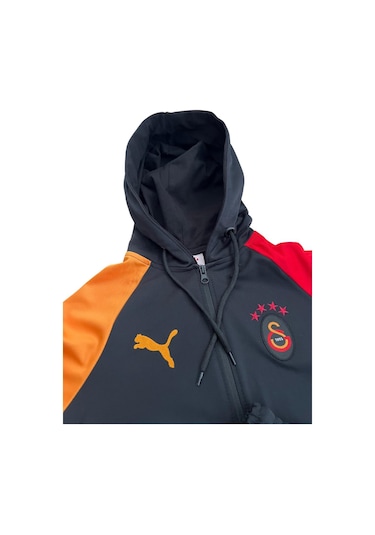 Kısmet Sepeti Siyah Kapüşonlu Rüzgar Geçirmez Kumaş İçi İnce Pamuk Kaplı Sarı Kırmızı Nakış İşlemeli Çocuk Eşofman Takımı Sarı - Kırmızı -siyah