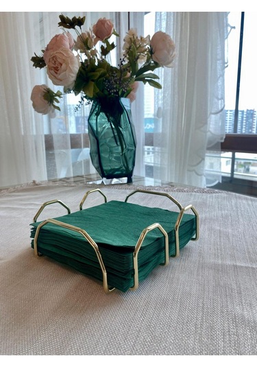 Özel Tasarım Kare Peçetelik Gold