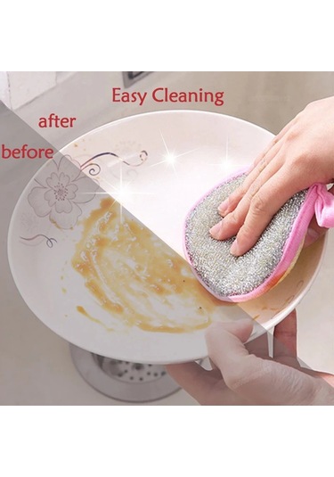 10 Adet Çift Taraflı Bulaşık Süngeri Bulaşık Yıkama Fırçası Tava Çok Renkli