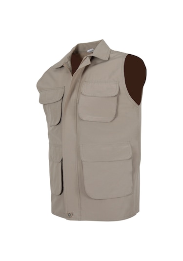 Erkek Keten Yelek Regüler Fit Yakalı Rar01309 Bej