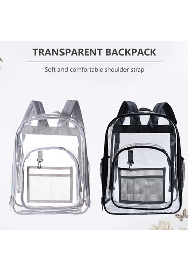 Skycity Şeffaf Pvc Materyalli Su Geçirmez Gezgin Çift Omuzlu Büyük Kapasiteli Sırt Çantası Mor Mor