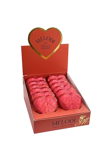 Melodi Çikolata Yaldızlı Kırmızı Çikolata 12 x 30 G