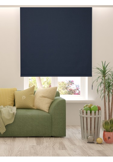 Br Perle Home Lacivert Rengi Düz Mekanize Stor Perde Yüksek Kalite Metropol Serisi Lacivert