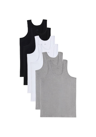 6 Adet Compact Penye Siyah-beyaz-gri Erkek Atlet Pamuklu Standart Fit Normal Kesim 6'lı Paket-33115 Siyah-beyaz-gri 6 Adet Compact Penye Siyah-beyaz-gri Erkek Atlet Pamuklu Standart Fit Normal Kesim 6'lı Paket-33115 Siyah-beyaz-gri